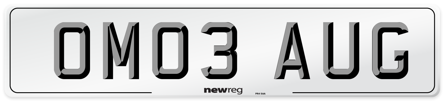 OM03 AUG Number Plate from New Reg